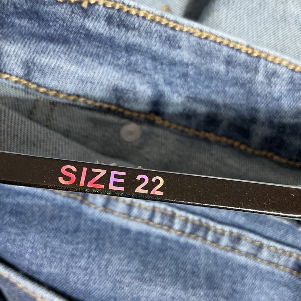 Love Soho Womens Size 22 Blue Cargo Straight Leg Denim Jeans - Picture 5 of 11